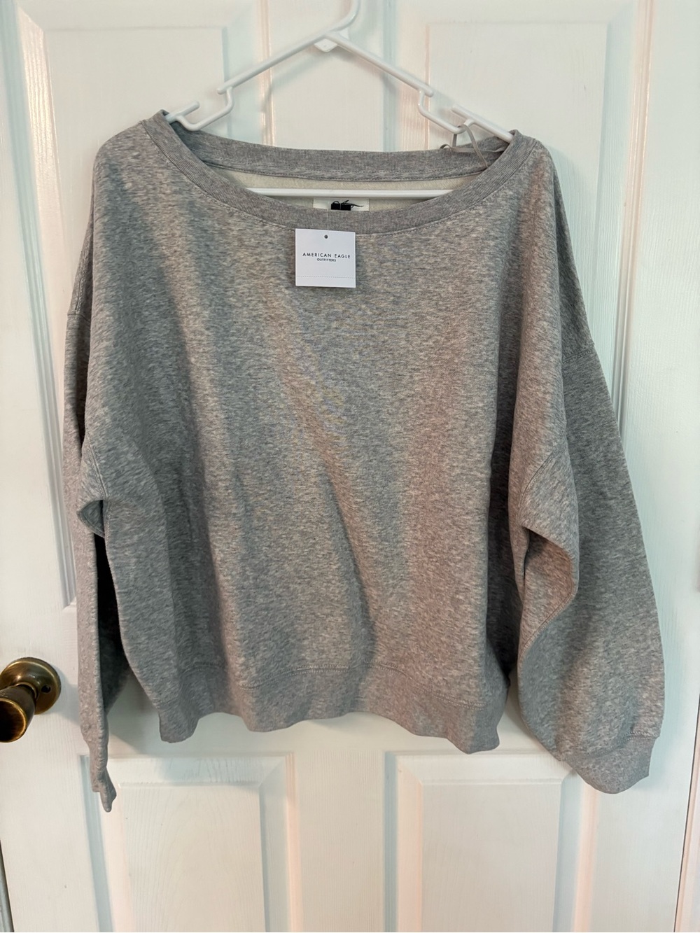 NEW American Eagle Light Gray Scoop Neck Crew neck Sweater